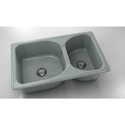 Kitchen sink with two trays 80 x 49 cm, granite, Platinum