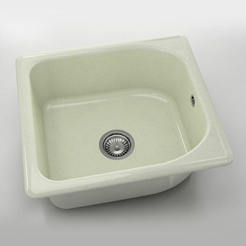 Единична кухненска мивка 51 х 56см, граниксит, Arctic