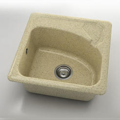 Единична кухненска мивка 51 х 51см, граниксит, Aspen