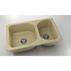 Kitchen sink with two trays 80 x 49 cm, granite, Aspen