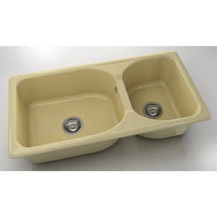 Kitchen sink with two trays 95 x 49 cm, granite, Sunny Bay