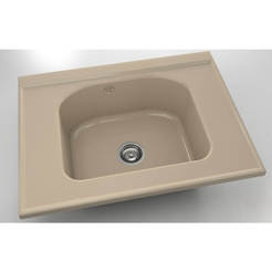 Modular kitchen sink 80 x 60 cm, polymer marble, granite cappuccino