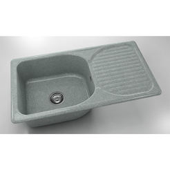 Кухненска мивка с ляв/десен плот 90 х 49см, граниксит, Platinum