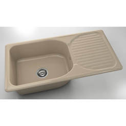 Kitchen sink with left / right top 95 x 49 cm, polymer marble, cappuccino granite