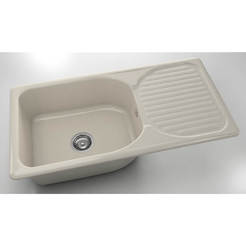 Kitchen sink with left / right top 95 x 49 cm, polymer marble, jasmine