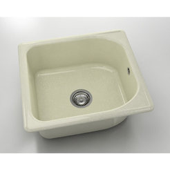 Single kitchen sink 51 x 56 cm, granite, Silver Stone