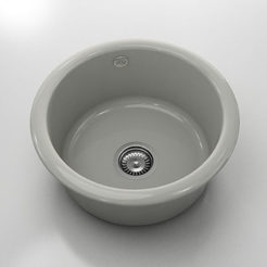 Kitchen sink f49cm, polymer marble, stainless steel