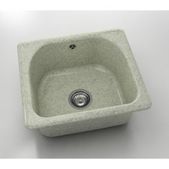 Single kitchen sink 51 x 51 cm, granite, Pewter