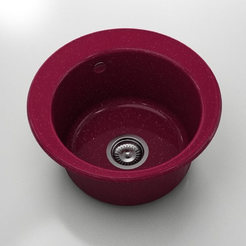 Кухненска мивка ф49см, полимермрамор, сребрист виолет