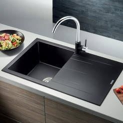 Кухонная мойка гранитная 100x50см Alazia правая столешница карбон PYRAMIS