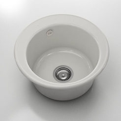 Кухненска мивка ф49см, полимермрамор, полярен гранит