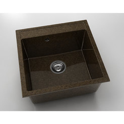 Кухненска мивка с преливник 51 х 51см, граниксит, Sandstone