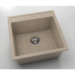 Küchenspüle 51 x 51cm, Granit, Sandcastle