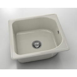 Single sink 51 x 56 cm, polymer marble, gray granite