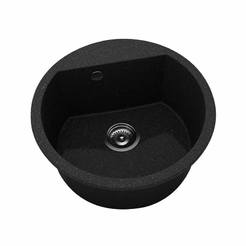 Küchenspüle mit Platte Ф 51cm, Granit, Galaxy Black