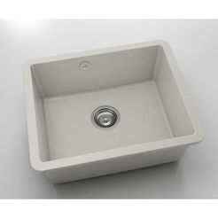 Кухненска мивка с долно вграждане 50 х 40см, фатгранит, бял