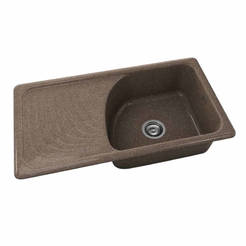 Küchenspüle mit linker Arbeitsplatte 90 x 49 cm, Granitixit, Belogradchik Rocks