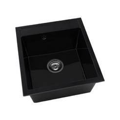 Кухненска мивка 51 х 46см, полимермрамор, черен гранит