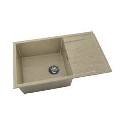 Кухненска мивка с ляв/десен плот 80 х 49см, граниксит, Aggregate