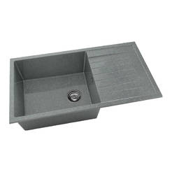 Кухненска мивка с ляв плот 90 х 49см, граниксит, City Grey