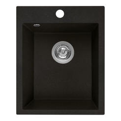 Polymer granite sink with click-click siphon, black 48 x 39 x 19 cm, 16318