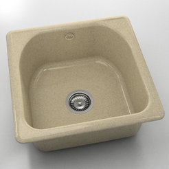 Küchenspüle 51 x 51cm, Granit, Cocoa Cream