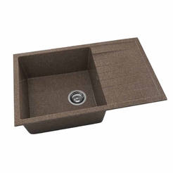 Мойка кухонная с левым / правым верхом и переливом 80 x 49 см, гранит, Белоградчикские скалы