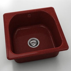 Granitspüle 51x51cm Einzelsiphon Ø90 Farbe 530