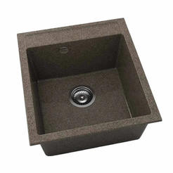 Granitspüle 51x46cm Einzelsiphon Ø90 Farbe 330