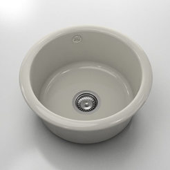 Kitchen sink f49cm, polymer marble, gray granite