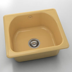 Sink polymer marble 51 x 46 cm single siphon f90 color 06