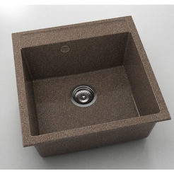 Granitspüle 51x51cm Einzelsiphon Ø90 Farbe 899