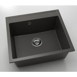 Кухонная мойка с переливом 51 x 56 см, толстый гранит