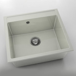 Kitchen sink 51 x 56 cm, polymer marble, polar granite