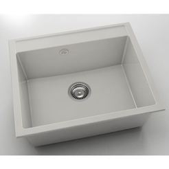 Kitchen sink 51 x 60 cm, polymer marble, polar granite
