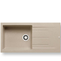 Doppelte Granitspüle 100 x 50cm ALAZIA Farbe IRON GREY PYRAMIS