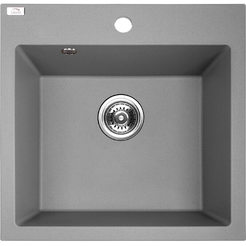 Раковина из полимерного гранита 49x49x20см одинарная серая 17768