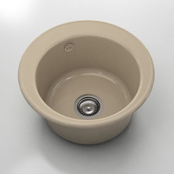 Sink polymer marble f49cm round siphon f90 color 05