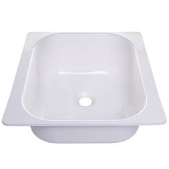 Пластмасова мивка дълбока бяла