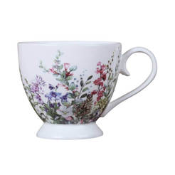 Cup with chair for hot drinks 350ml, porcelain FLORAL