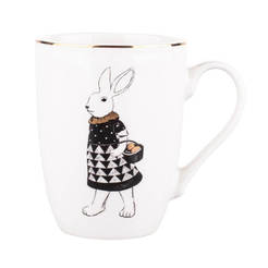 Чашка для горячих напитков 300мл, фарфоровый декор Mrs. Кролик