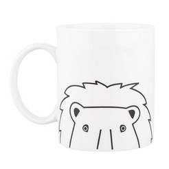 Porcelain cup for hot drinks 300ml decor lion PETS