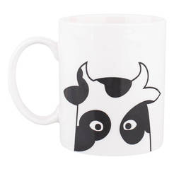 Чашка фарфоровая для горячих напитков 300мл декор cow PETS