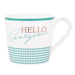 Porcelain cup for hot drinks 350ml decor Hello