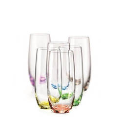Комплект чаши за вода Crystalex Rainbow 350мл, 6 броя