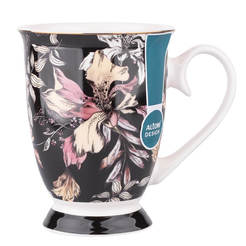 Porcelain cup for hot drinks Black Lilly 250ml, with chair