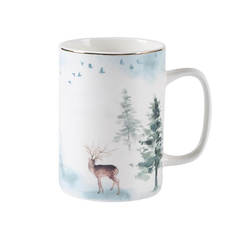 Порцеланова чаша за топли напитки, декор коледен елен Misty Forest 300 мл