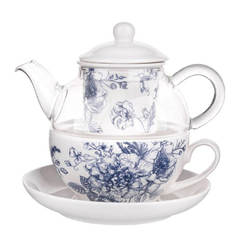Комплект за чай - чаша и чайник, порцелан Elisabeth светла 010300156