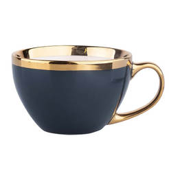 Cup for hot drinks 400ml, porcelain Aurora gold blue