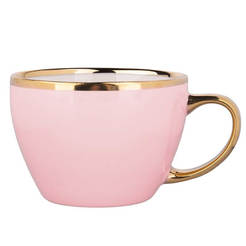 Cup for hot drinks 300ml, porcelain Aurora gold pink